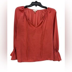 Lucky Brand Long Sleeve Lightweight Bohemian  Blouse XS V-Neck